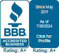 BBB Accredited Business since May 2011. A+ Rating. As of 3/6/2023.